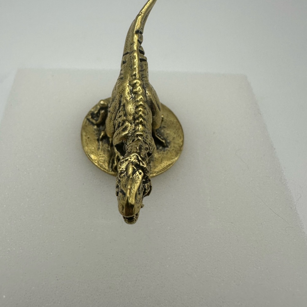 Brass T-Rex Miniature Figurine for Dinosaur Enthusiasts - Picture 4 of 11